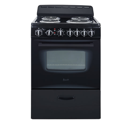 Avanti 24" Electric Range Oven with Framed Glass Door, in Black (ERU240P1B)