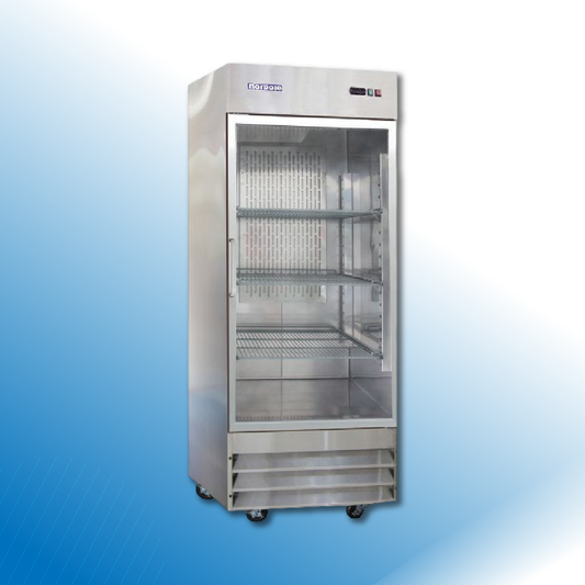 1 Glass Door Stainless Steel Reach-In Refrigerator