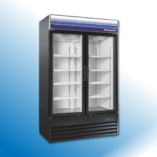 29 cu ft 2 Door Mechandiser Refrigerator (Black)