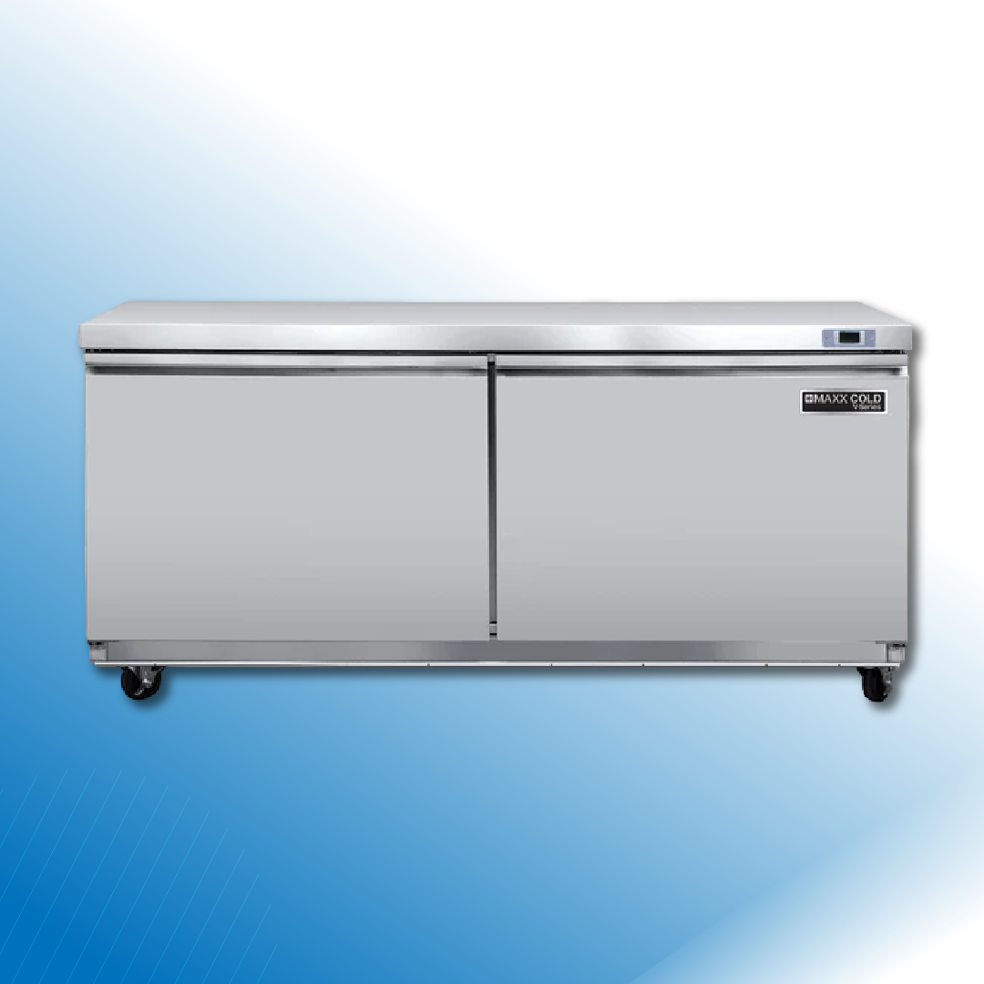 60" 2 Door Stainless Steel Undercounter Refrigerator