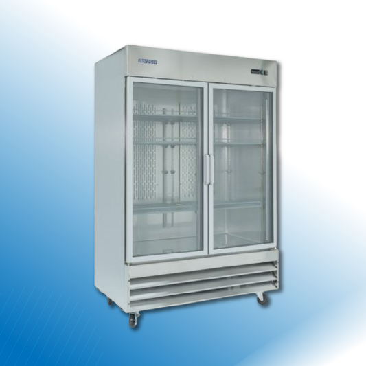 2 Glass Door Stainless Steel Reach-In Refrigerator