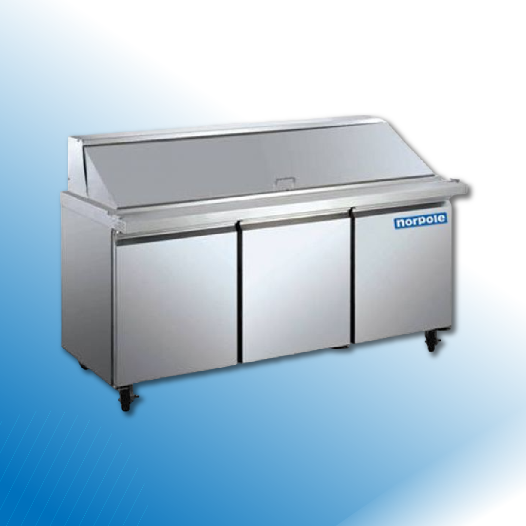 3 Door Stainless Steel Mega Top Sandwich/Salad Prep Table