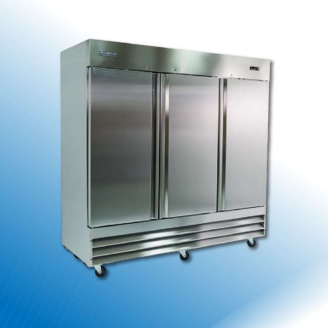 3 Solid Door Stainless Steel Reach-In Refrigerator