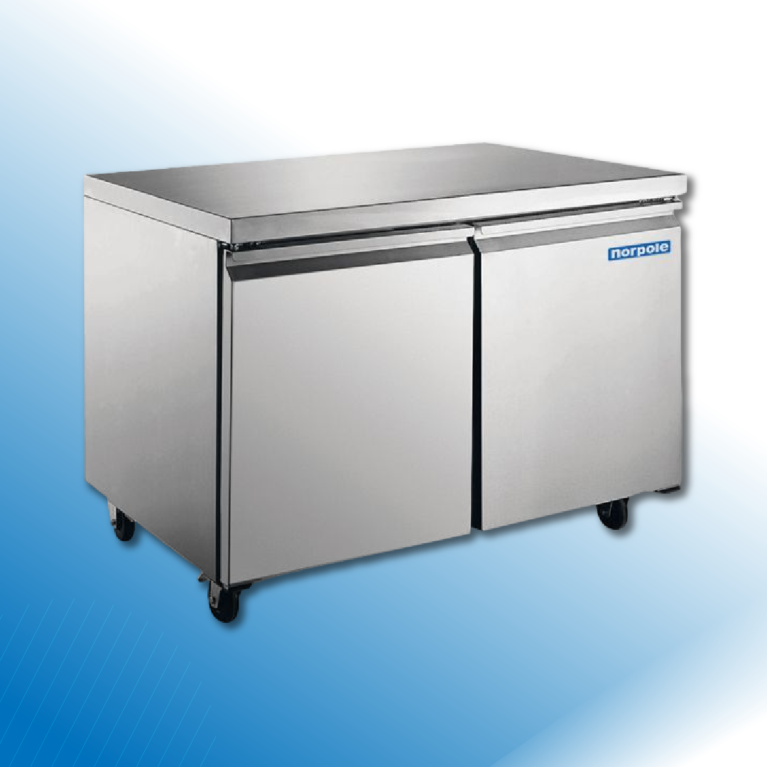 48" 2 Door Stainless Steel Undercounter Freezer