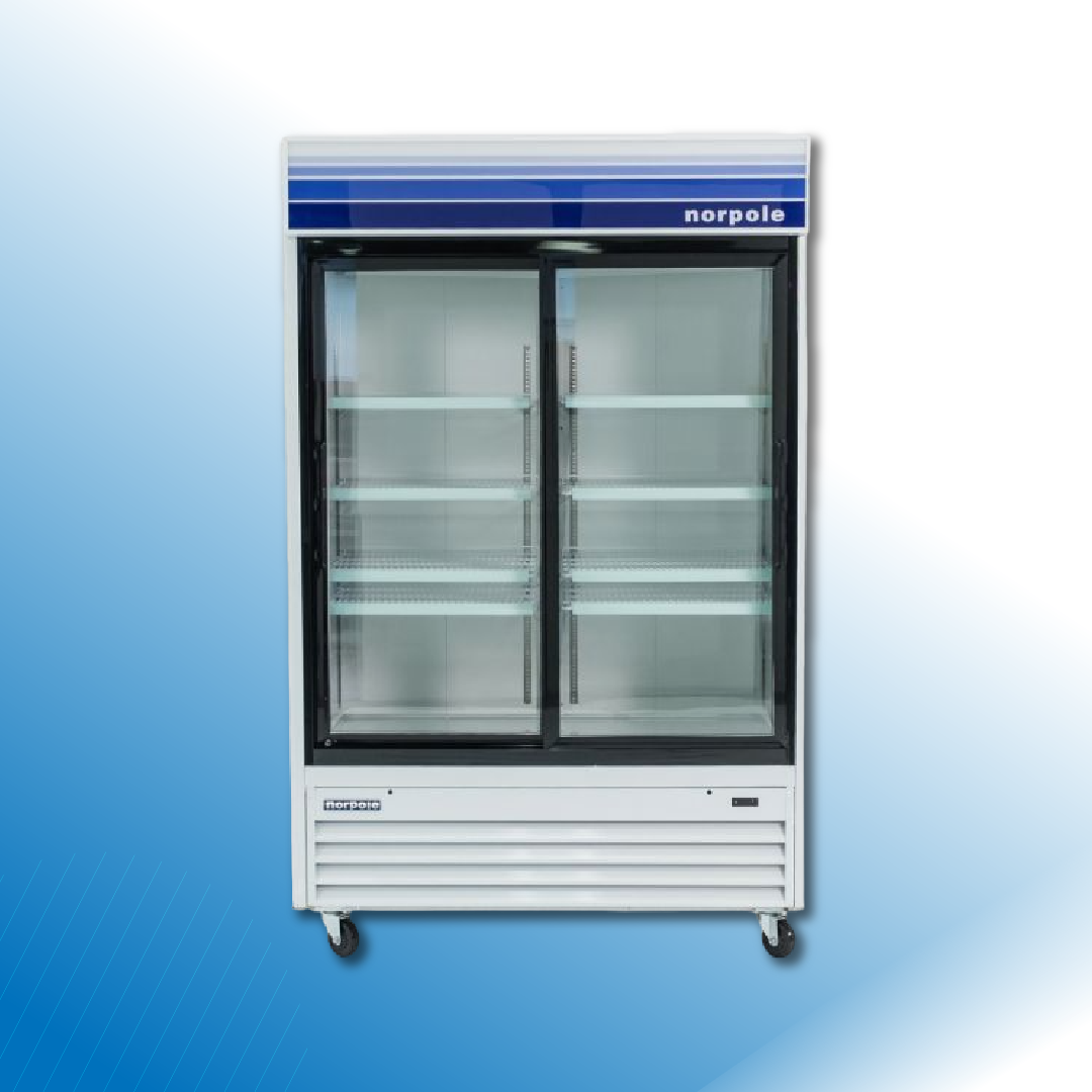 45 cu ft 2 Slide Door Merchandiser Refrigerator (White)