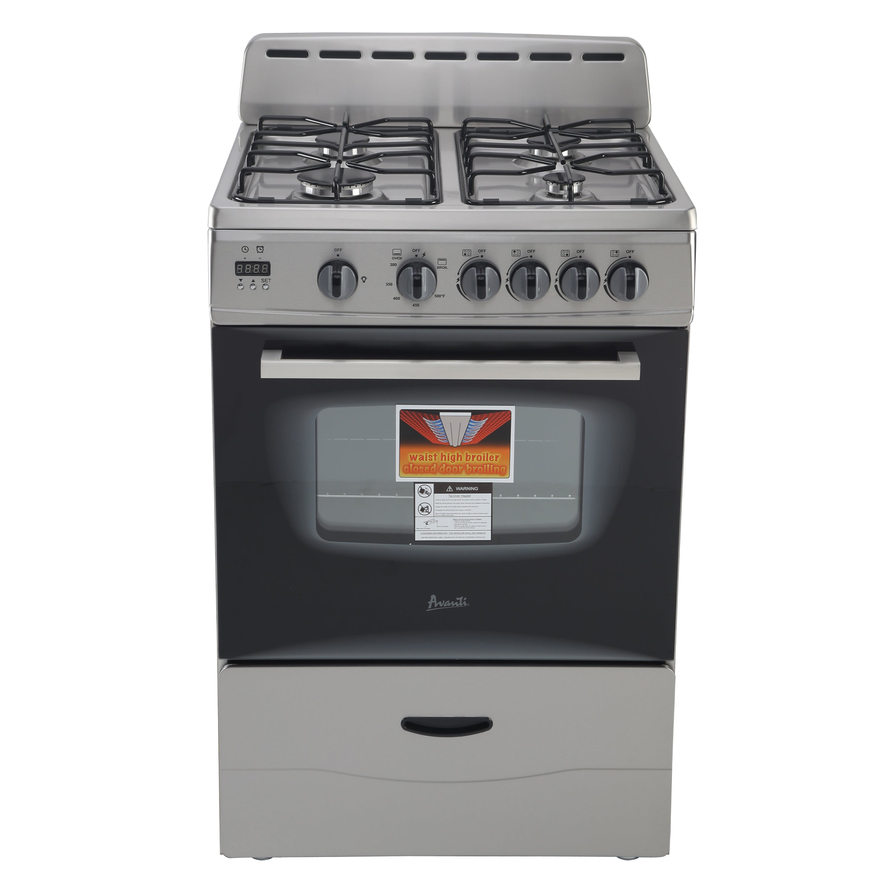 Avanti 24" Compact Gas Range Oven, in Stainless Steel (GR2416CSS)