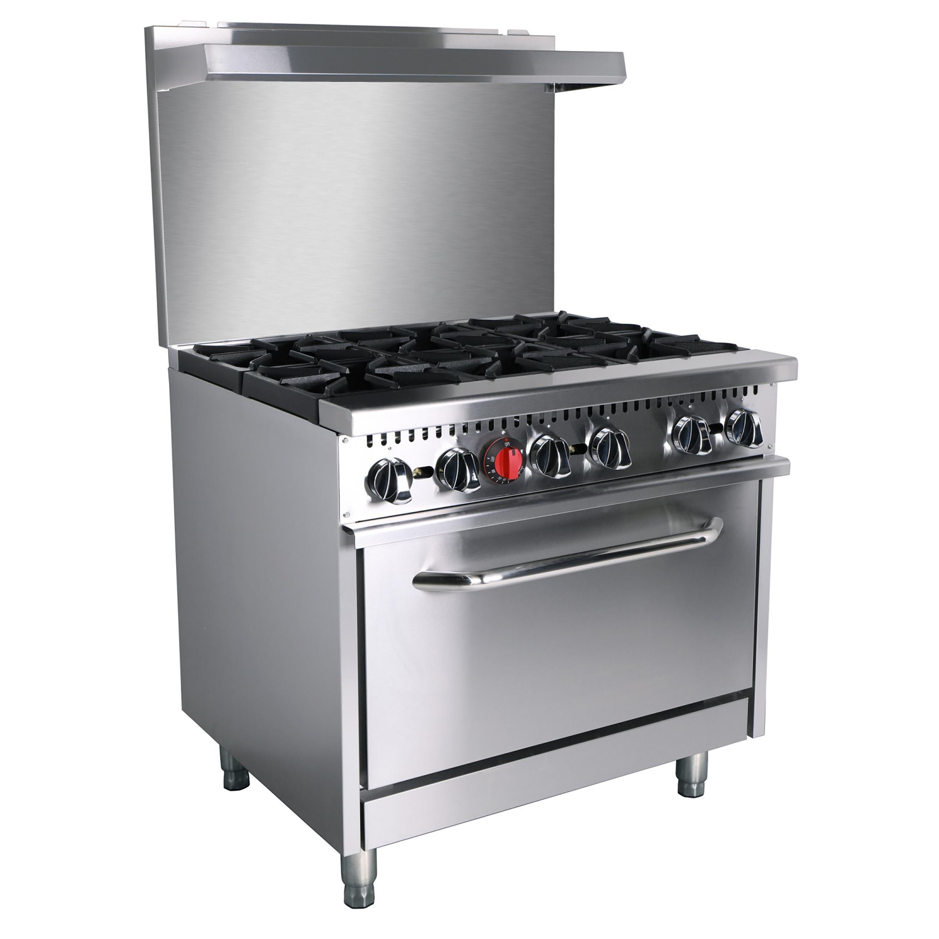 Adcraft Black Diamond BDGR-36/NG 36" Gas Range With 6 Burners & Oven, Stainless Steel