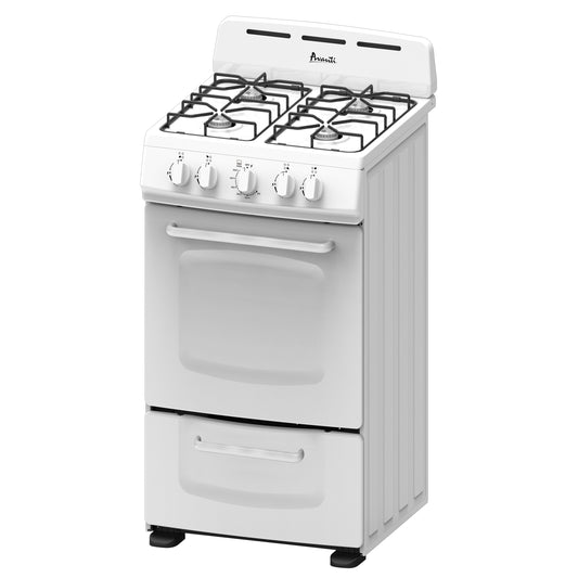 Avanti 20" Gas Range Oven with Solid Metal Door, in White (GRO20P0W)