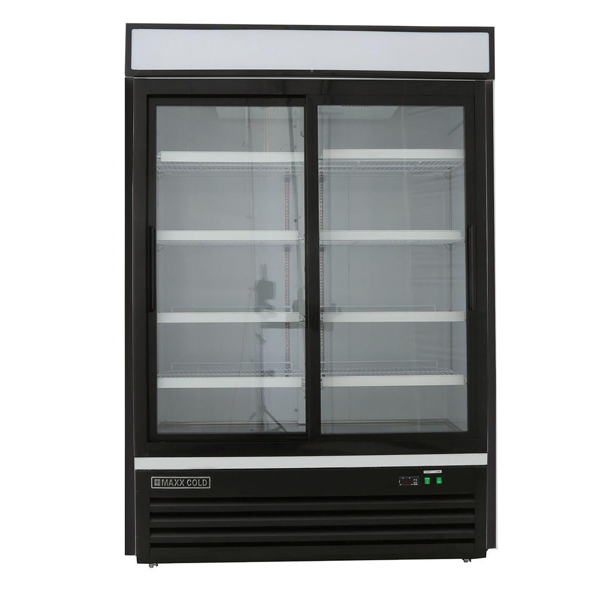 Maxx Cold Double Glass Door Merchandiser Refrigerator, Sliding Door, 54"W, 48 cu. ft. Storage Capacity, in Black (MXM2-48RSBHC)