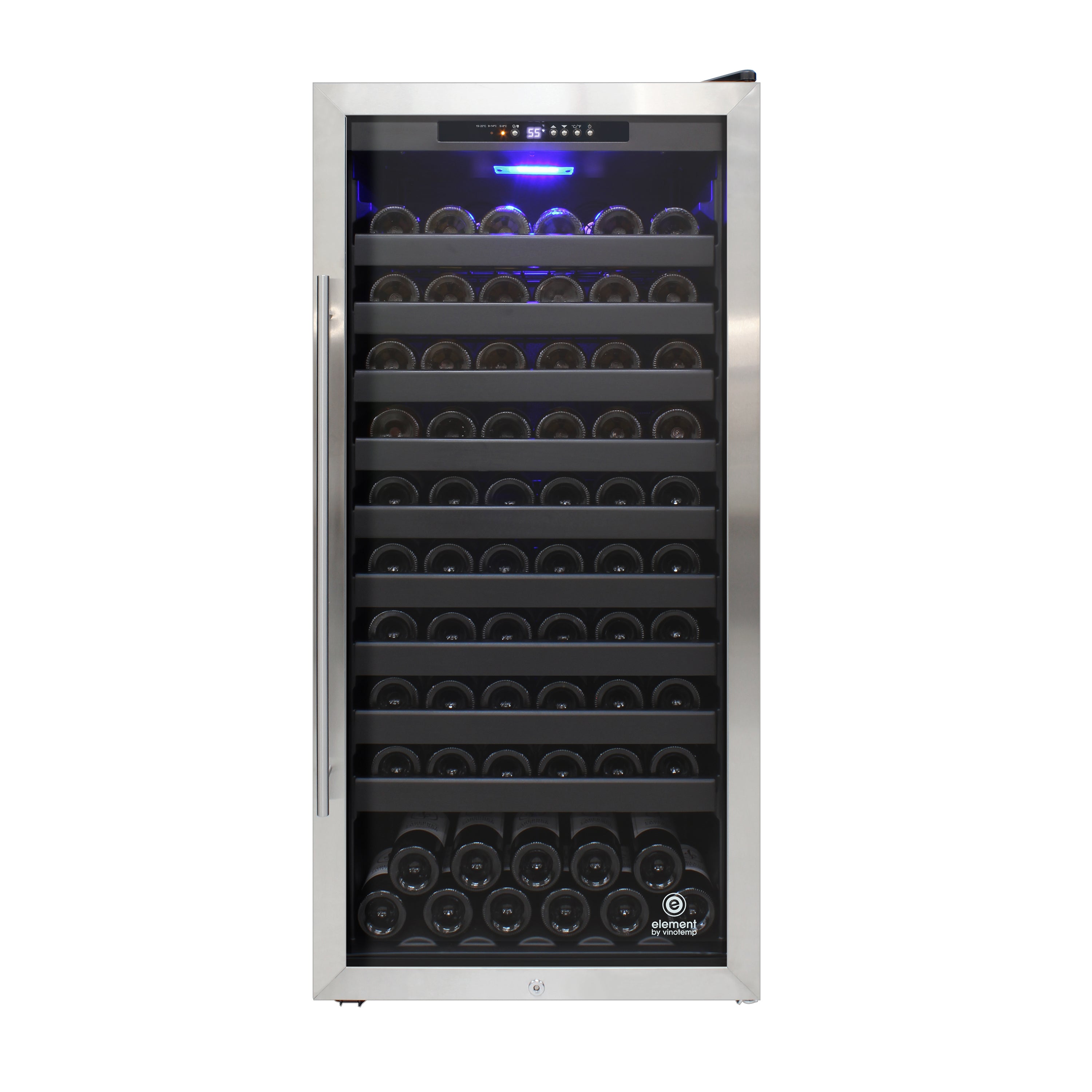 Vinotemp Butler Series Freestanding Single-Zone Wine Cooler, 114 Bottle Capacity, in Stainless Steel (EL-100SBB)