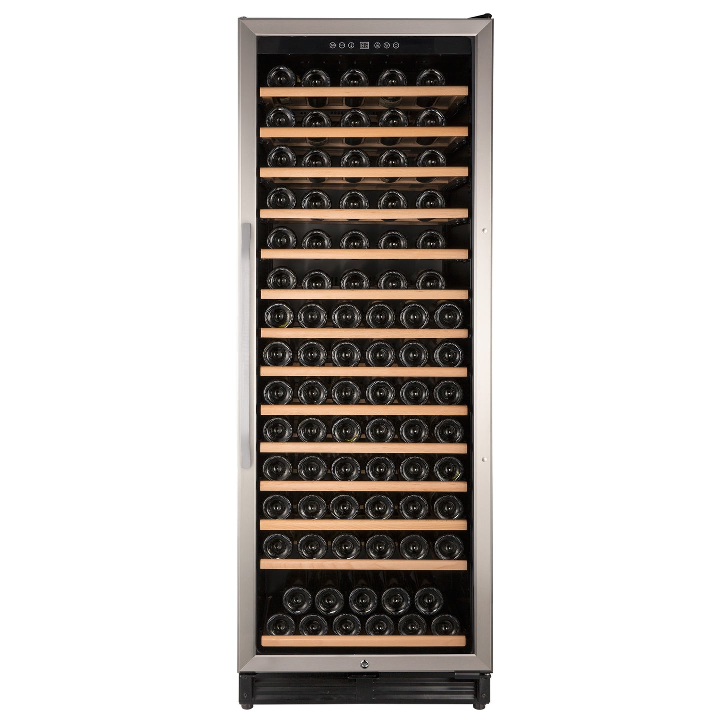 Avanti Wine Cooler, 149 Bottle Capacity, in Stainless Steel with Wood Accent Shelving (WCF149SE3S)