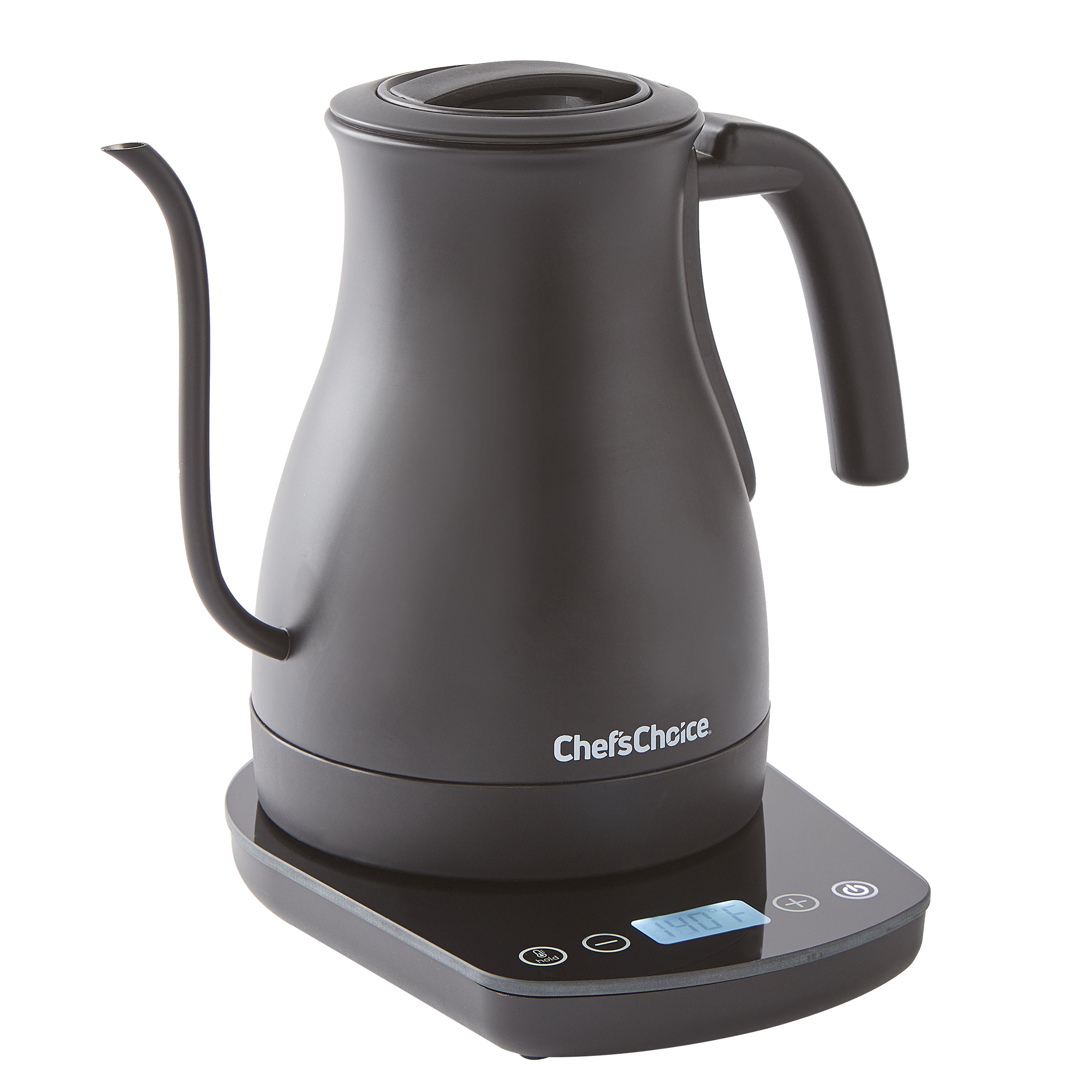 Chef'sChoice Electric Gooseneck Kettle with Digital Touchscreen Control, 1 Liter Capacity, in Matte Black (KTCC1LMB13)