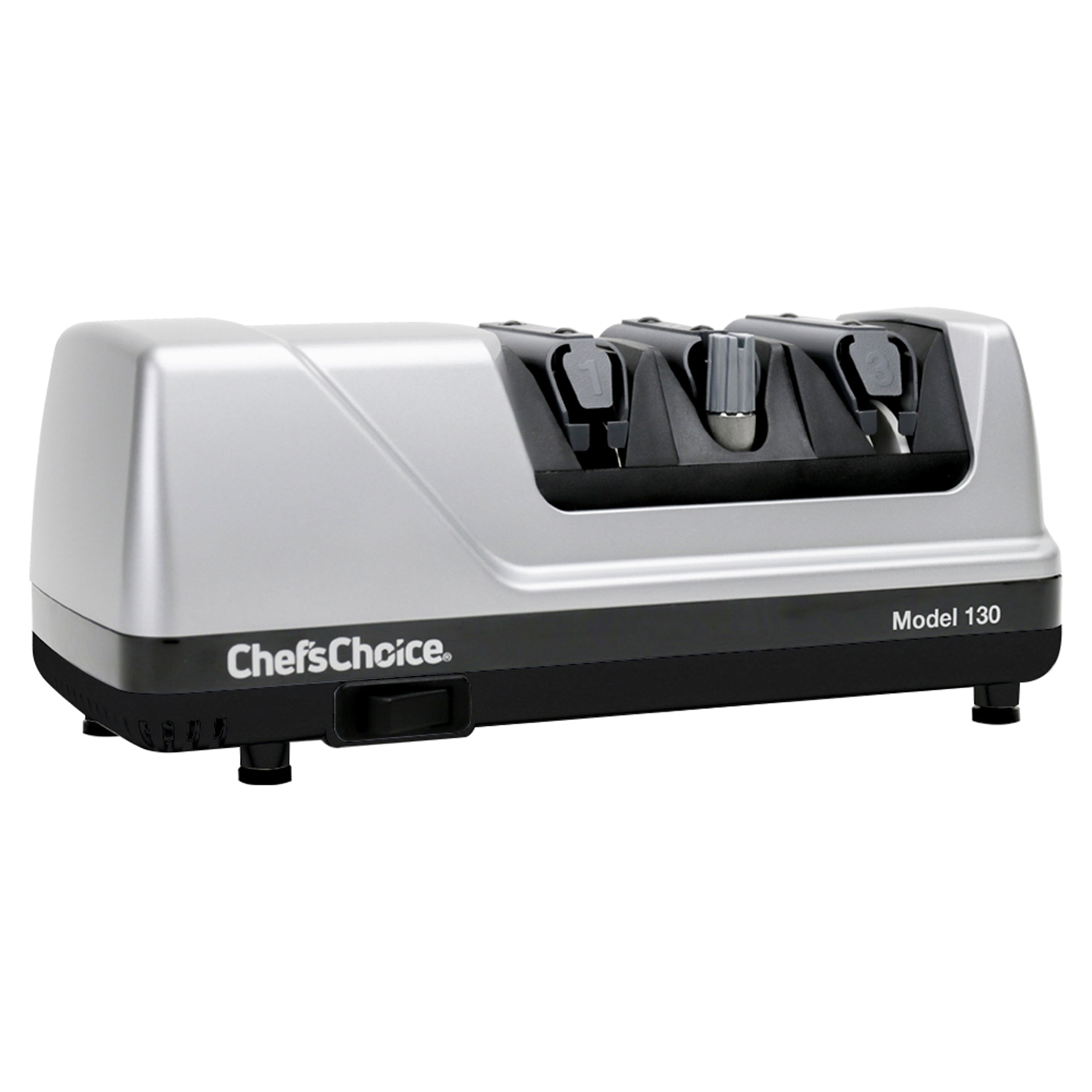 Chef'sChoice Model 130 Professional Electric Knife Sharpener, 3-Stage 20-Degree Trizor, in Platinum (0130506)