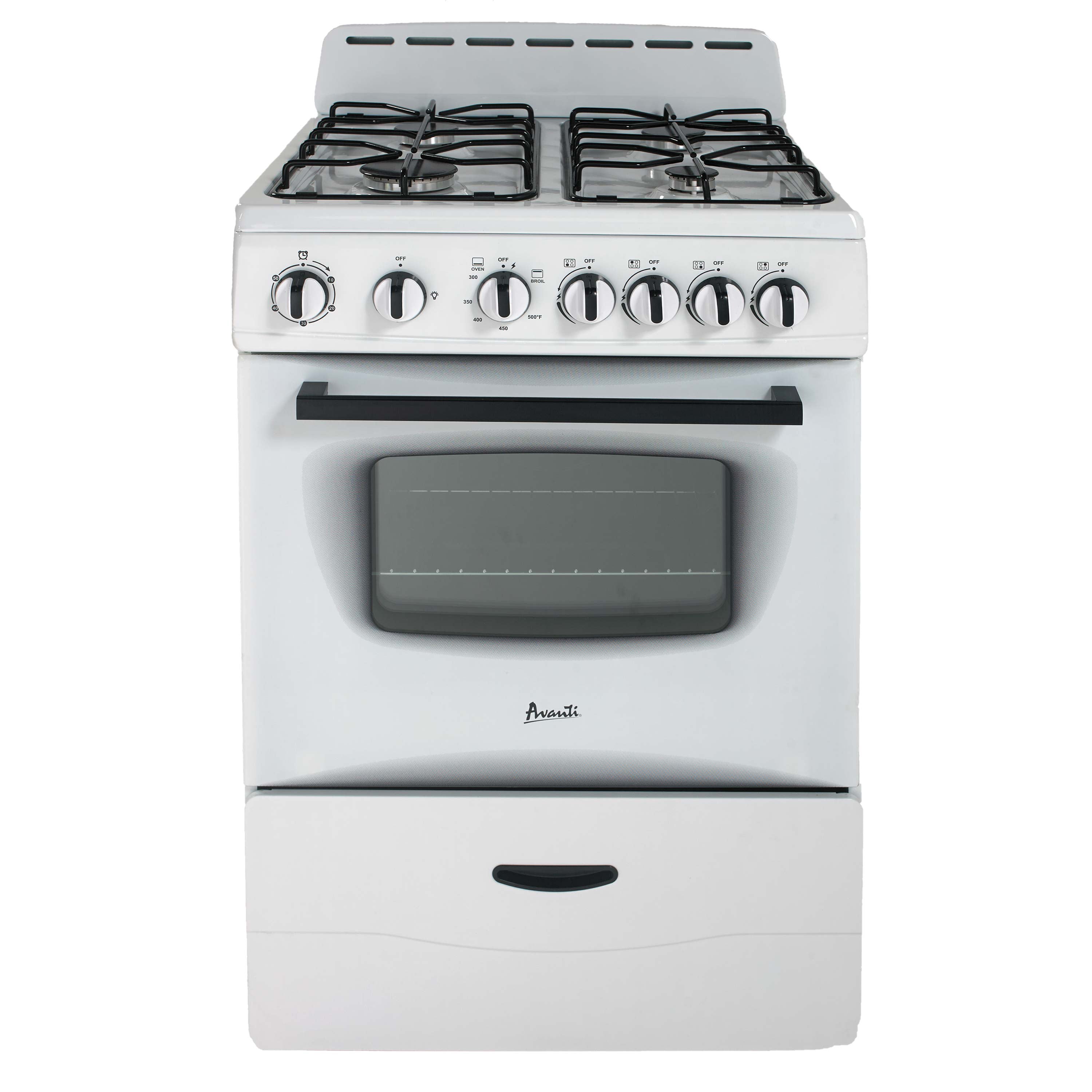 Avanti 24" Compact Gas Range Oven, in White (GR2414CW)