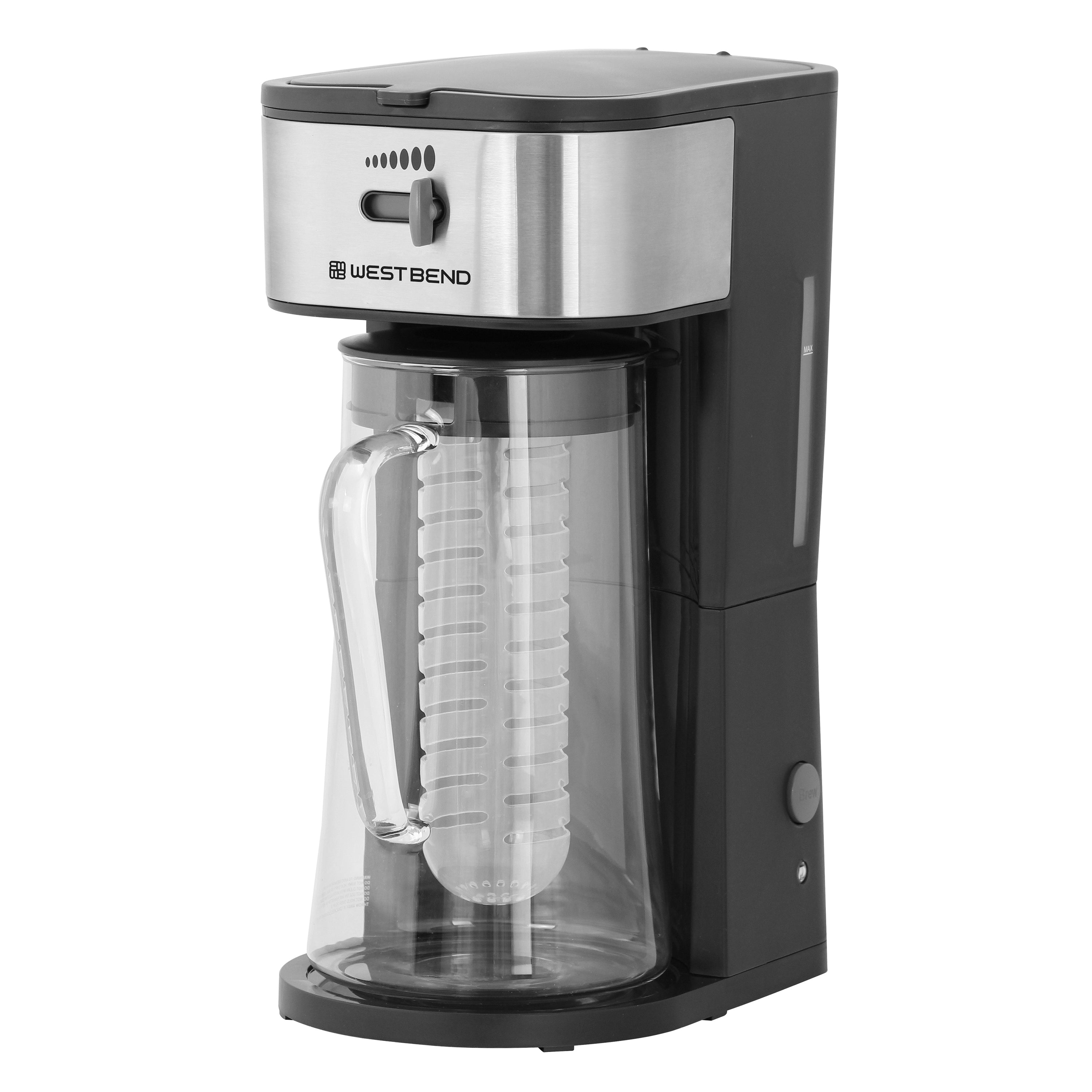 West Bend Ice Tea Maker with Infusion Tube, 2.75 Qt. Capacity, in Black (IT500)