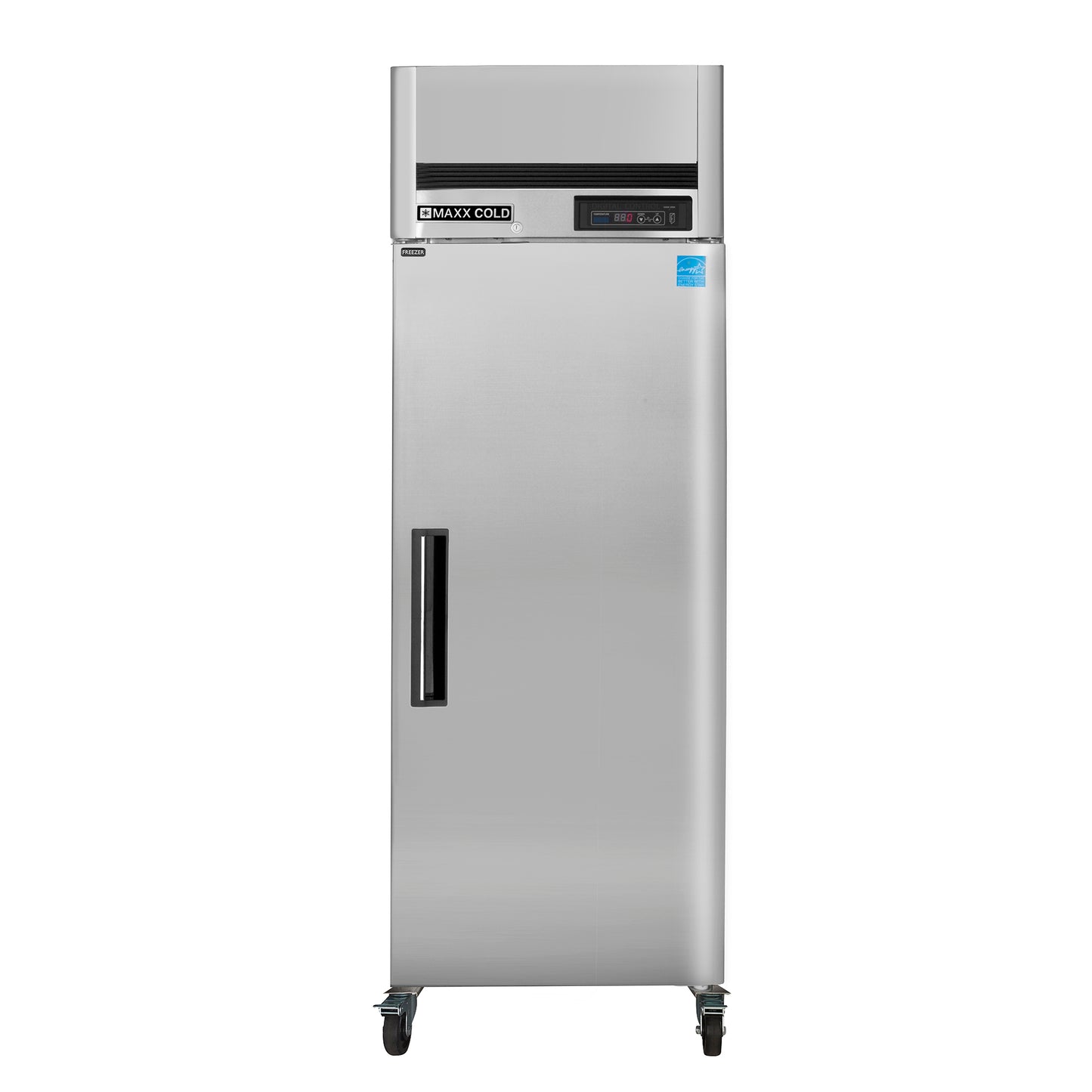 Maxx Cold Single Door Reach-In Freezer, Top Mount, 27"W, 23 cu. ft. Storage Capacity, Energy Star Rated, in Stainless Steel (MCFT-23FDHC)