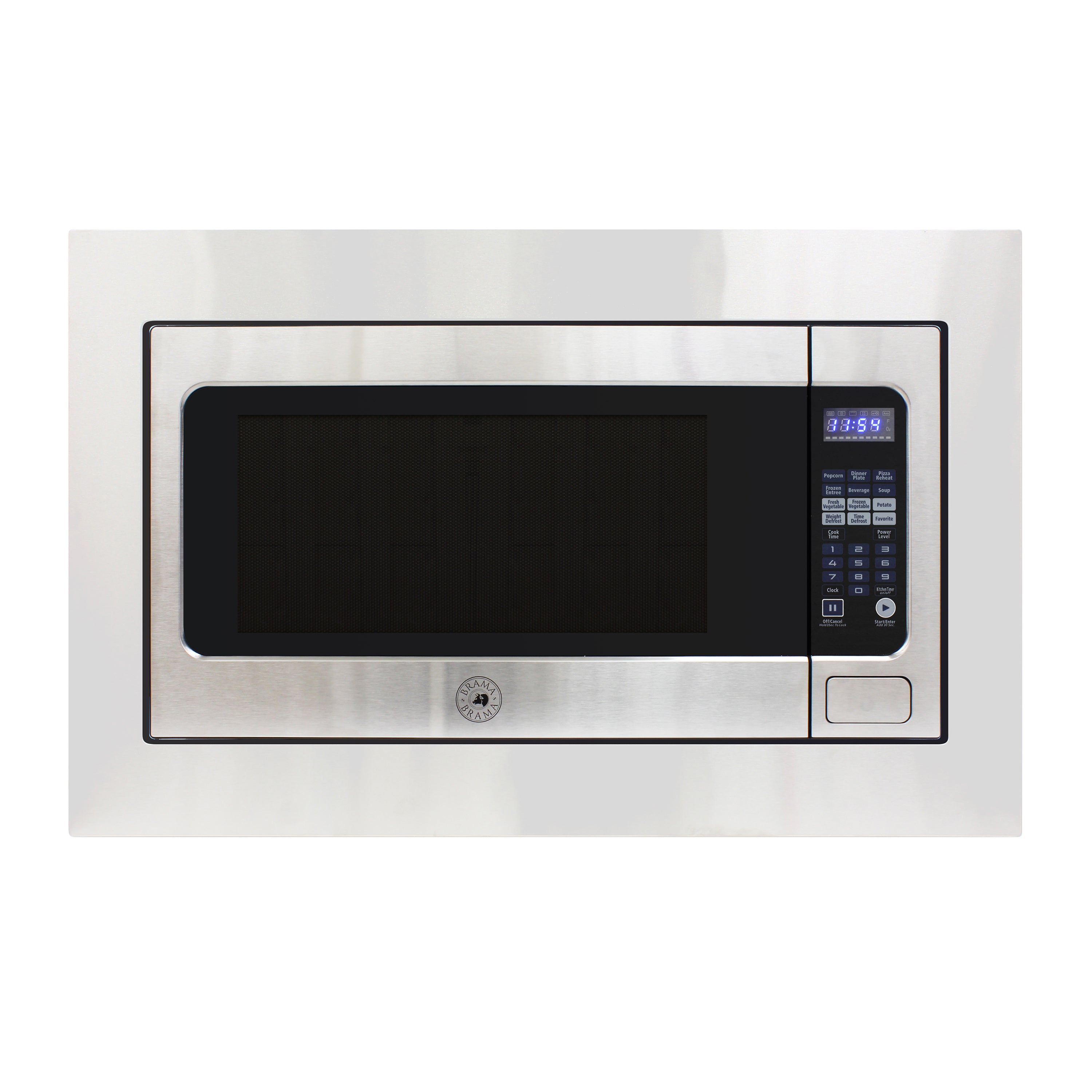 Brama by Vinotemp 24" Built-In Microwave Oven with Trim Kit, 2.2 cu. ft. Capacity, in Stainless Steel (BR-MW-BI22-S)