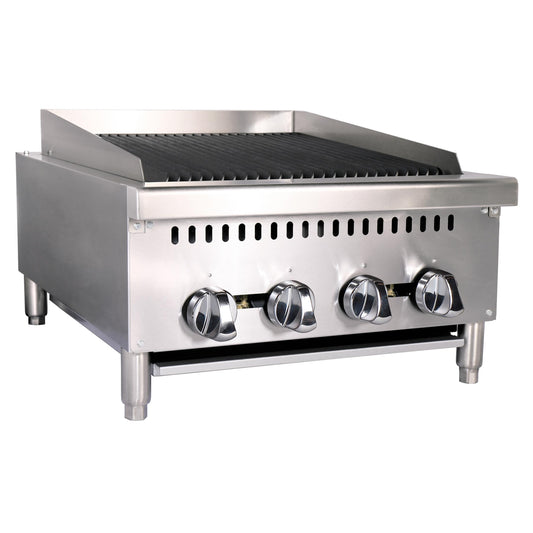 Adcraft BDCTC-24 Black Diamond, 24-Inch Heavy Duty Gas Charbroiler, Stainless Steel