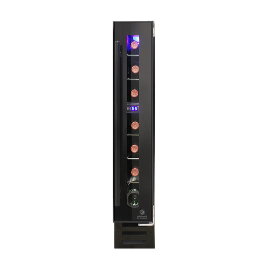 Vinotemp Private Reserve Series Compact Single-Zone Wine Cooler with Touch Screen Controls, 7 Bottle Capacity, in Black (EL-7TS-BLACK)