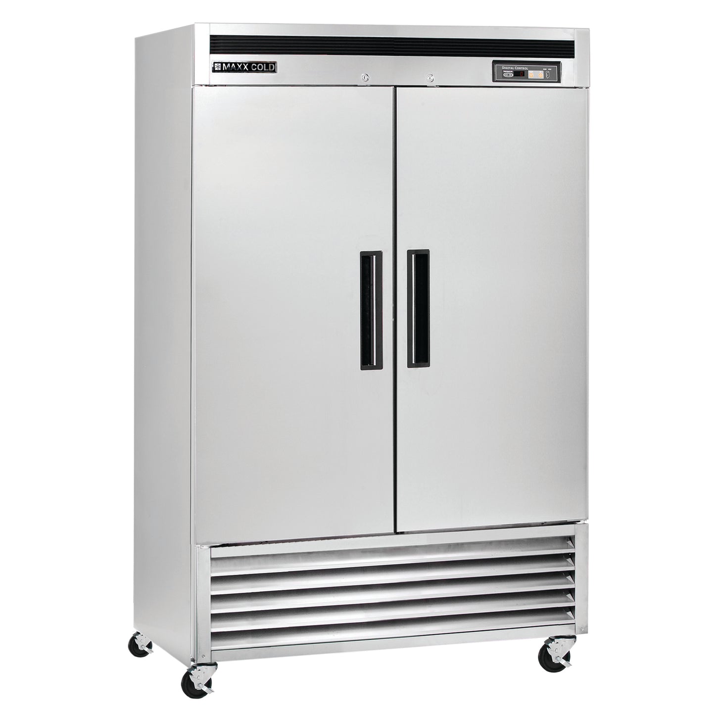 Maxx Cold Double Door Reach-In Freezer, Bottom Mount, 54"W, 49 cu. ft. Storage Capacity, in Stainless Steel (MCF-49FDHC)