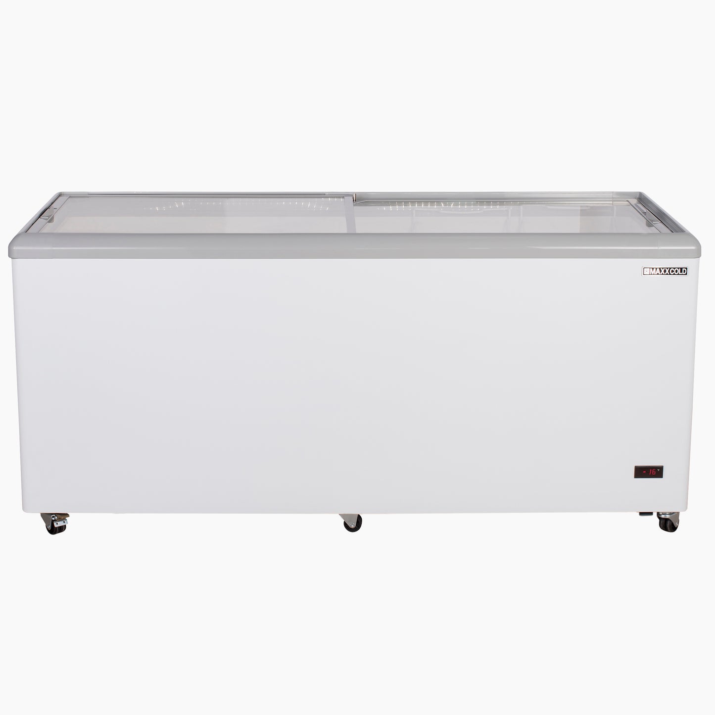 Maxx Cold X-Series Sliding Glass Top Mobile Ice Cream Display Freezer, 71"W, 16 cu. ft. Storage Capacity, in White (MXF71F)