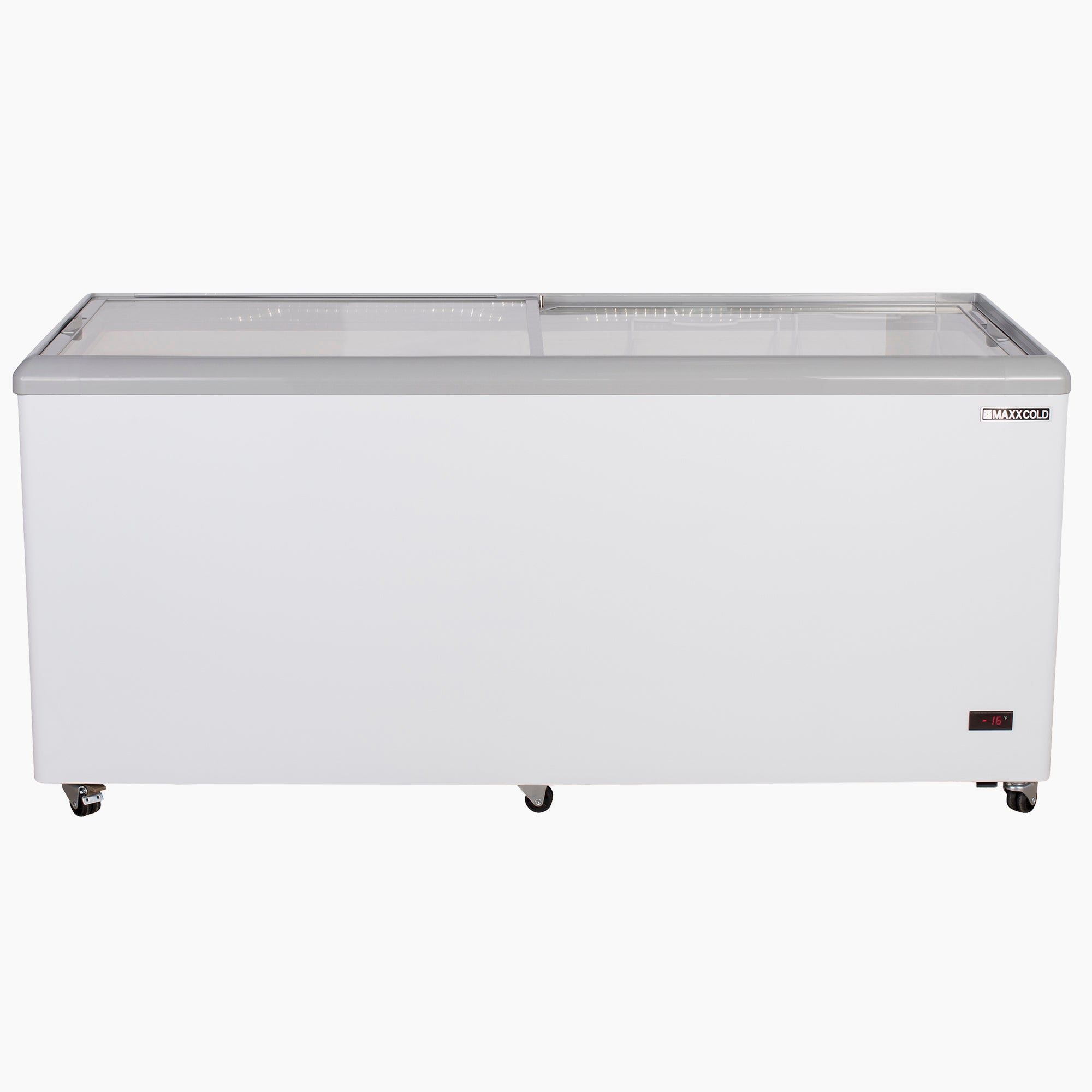 Maxx Cold X-Series Sliding Glass Top Mobile Ice Cream Display Freezer, 71"W, 16 cu. ft. Storage Capacity, in White (MXF71F)