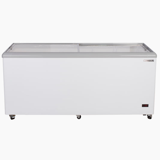 Maxx Cold X-Series Sliding Glass Top Mobile Ice Cream Display Freezer, 71"W, 16 cu. ft. Storage Capacity, in White (MXF71F)