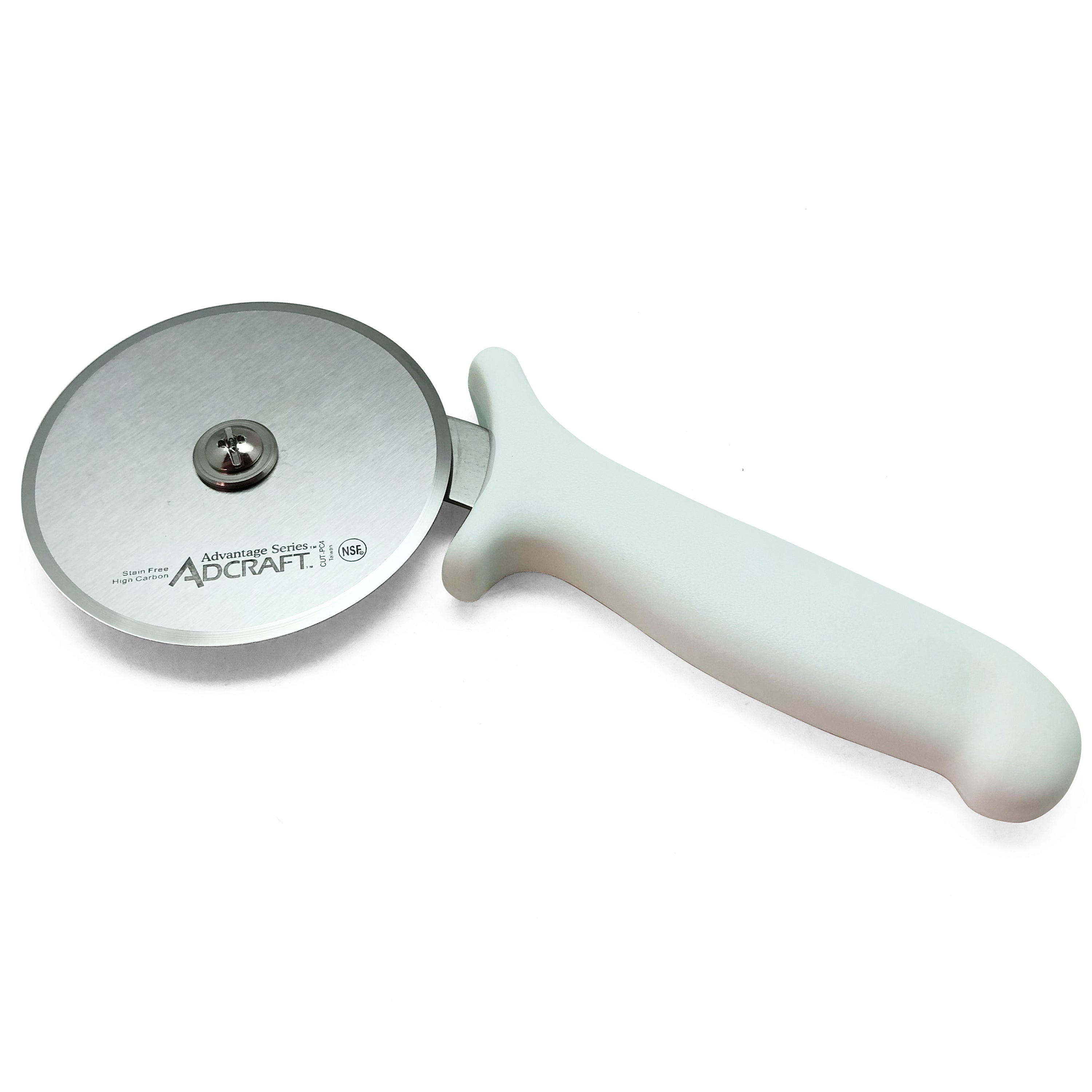 Adcraft Advantage Series Pizza Cutter, 4", in White (CUT-PC4)