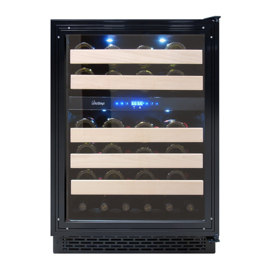 Vinotemp Private Reserve Series Panel Ready Dual-Zone 24" Wine Cooler, 46 Bottle Capacity, in Black (VT-24PR46)