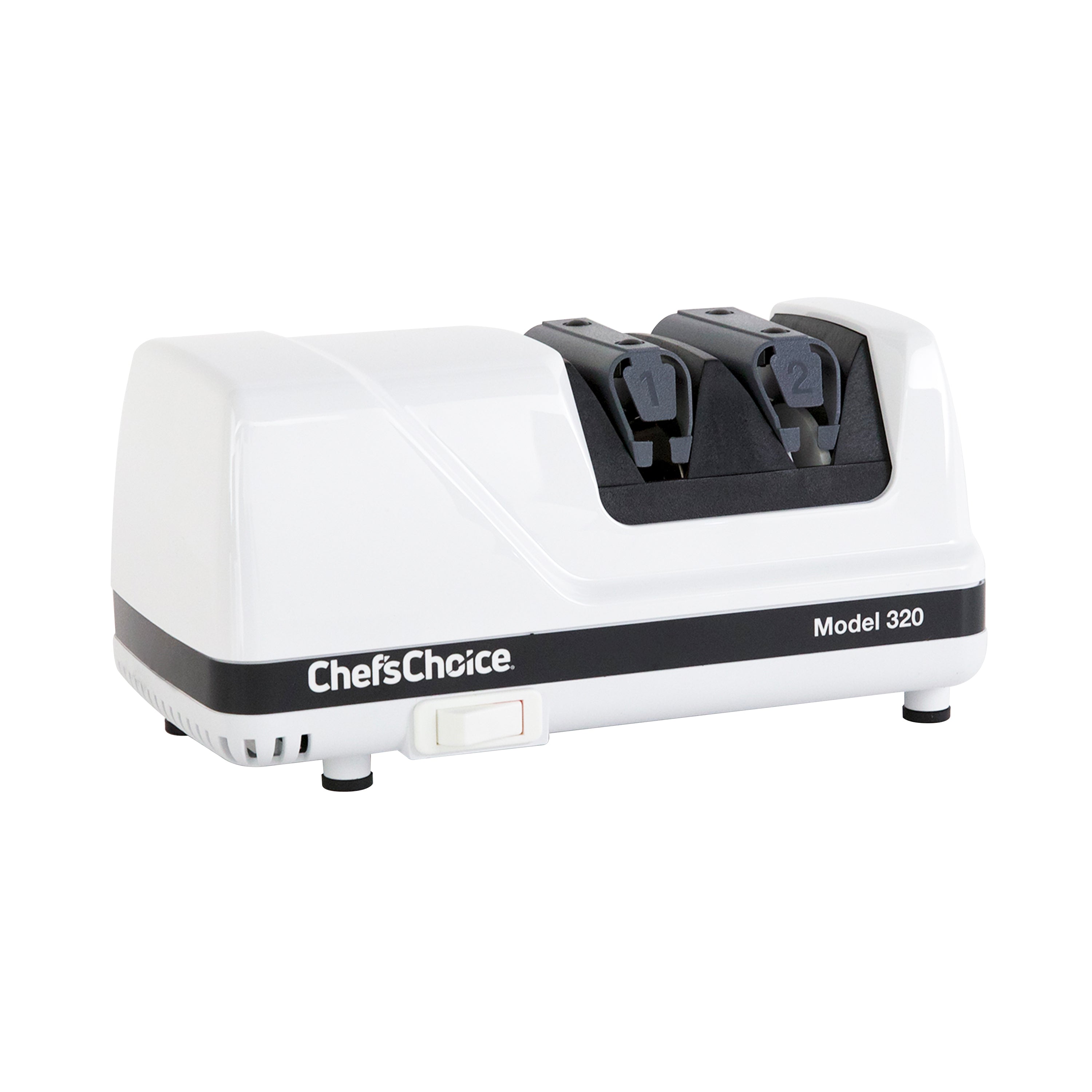 Chef'sChoice Model 320 Professional Electric Knife Sharpener with Diamond Hone, 2 Stage, in White (0320000)