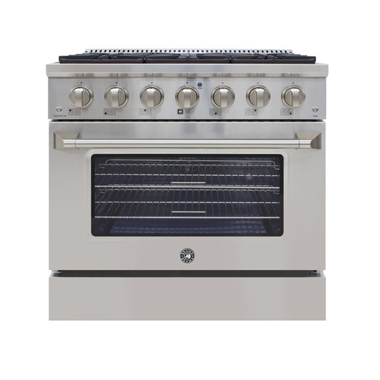 Brama by Vinotemp 36" Gas Range and Oven, 5.2 cu. ft. Capacity, in Stainless Steel