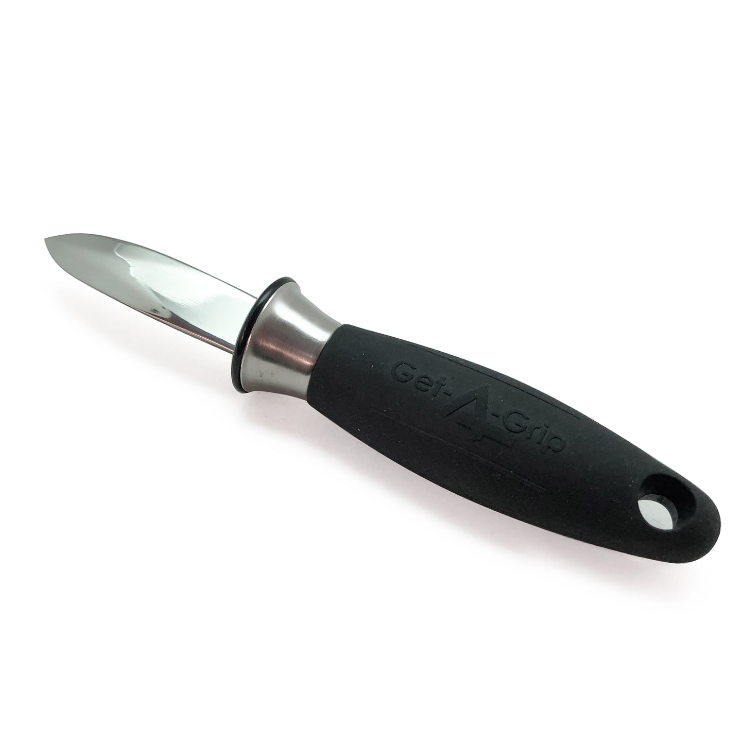 Adcraft Get-A-Grip Oyster Knife with Santoprene Handle, 7-3/4", in Stainless Steel/Black (GRP-8OY)