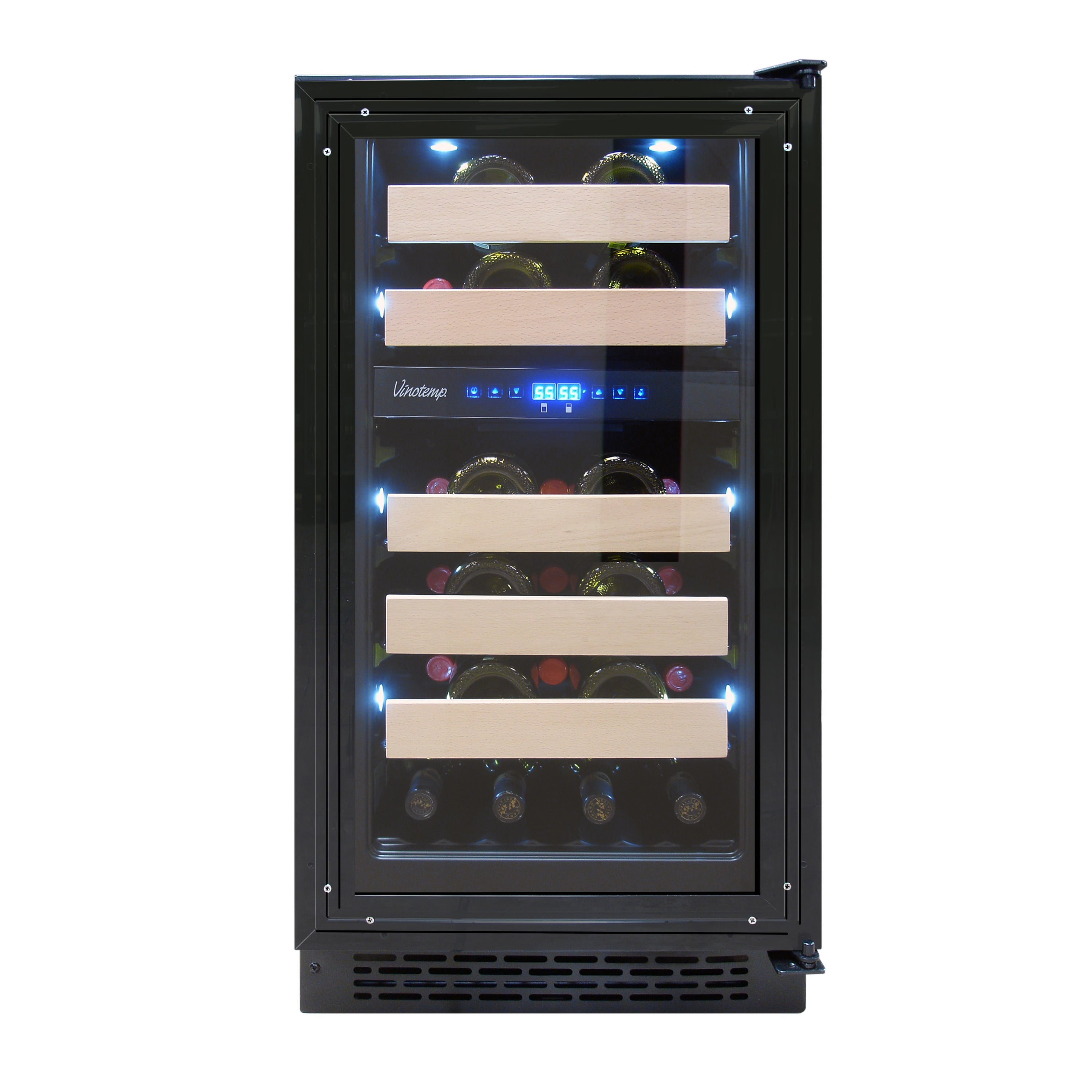 Vinotemp Private Reserve Series Panel Ready Dual-Zone 18" Wine Cooler, 32 Bottle Capacity, in Black (VT-18PR28)