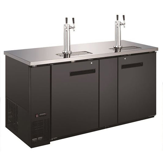 U-Star Kegerator/Beer Dispenser w/2 Double Tap Towers - 28"Depth x 69"Width