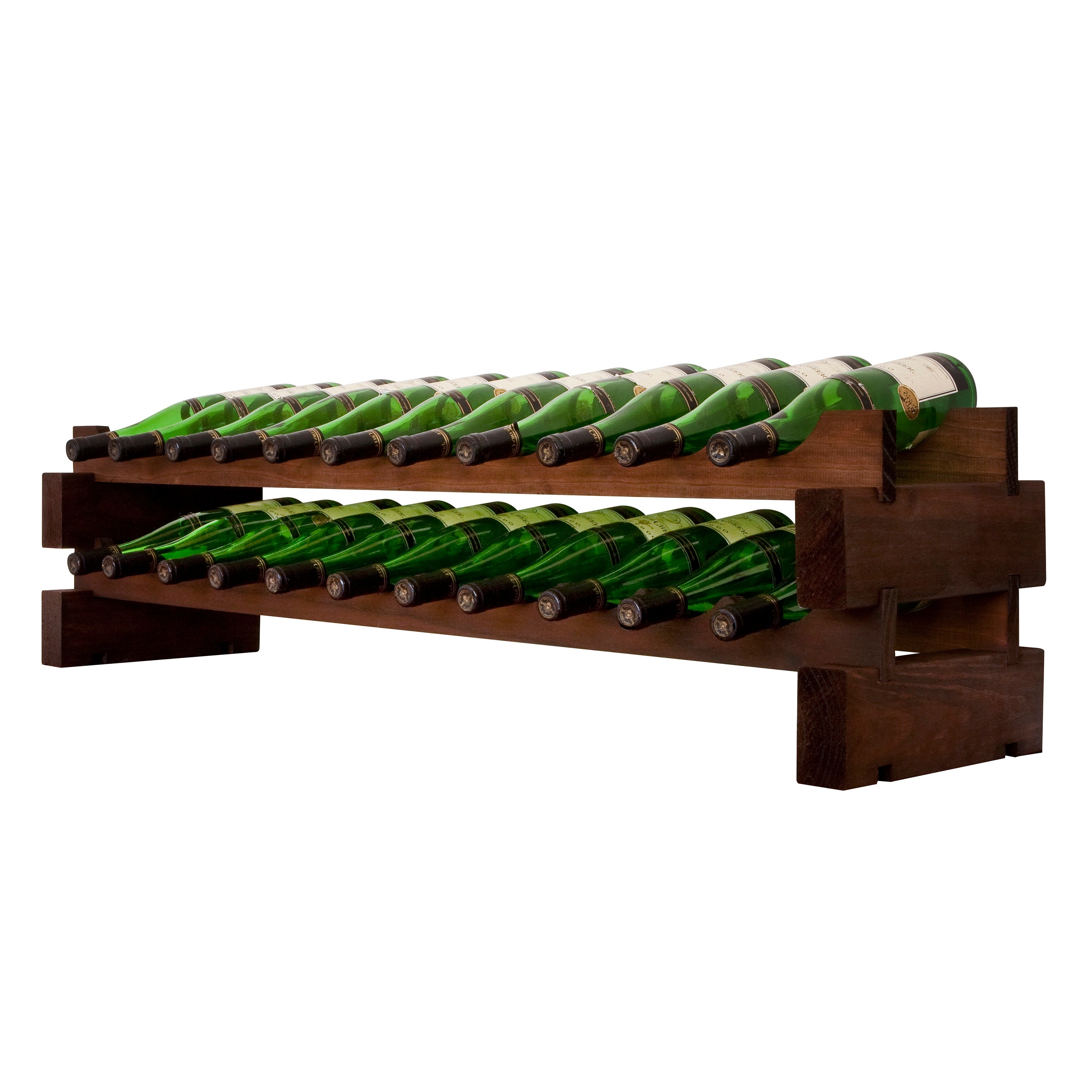 Vinotemp Modular Wine Rack, 2 x 11, 22 Bottle Capacity, in Cherry (EP-4472-22S)