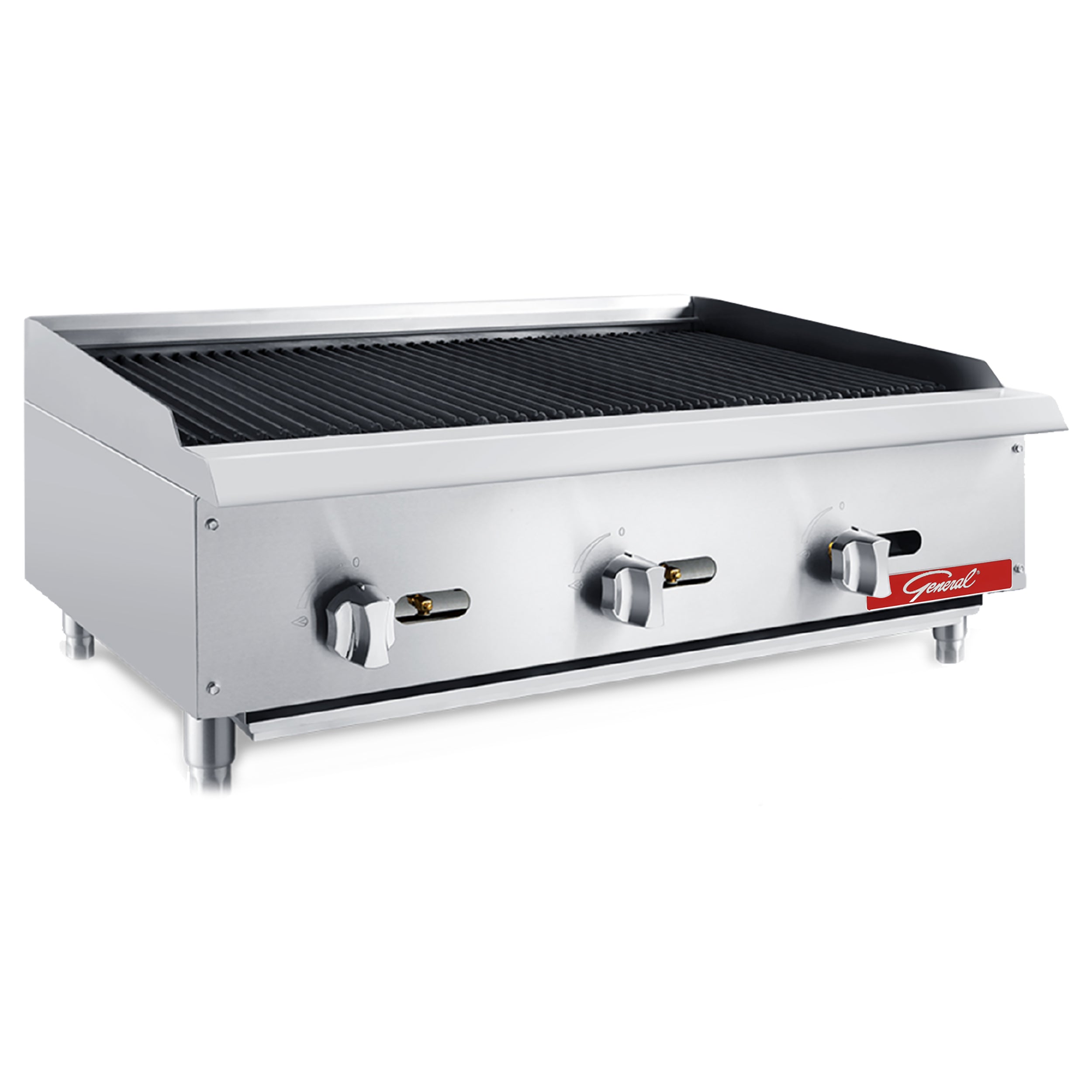 General Foodservice Lava Rock Charbroiler, 3 Burners, 105,000 BTU's, 36", in Stainless Steel (GCCB-36LP)