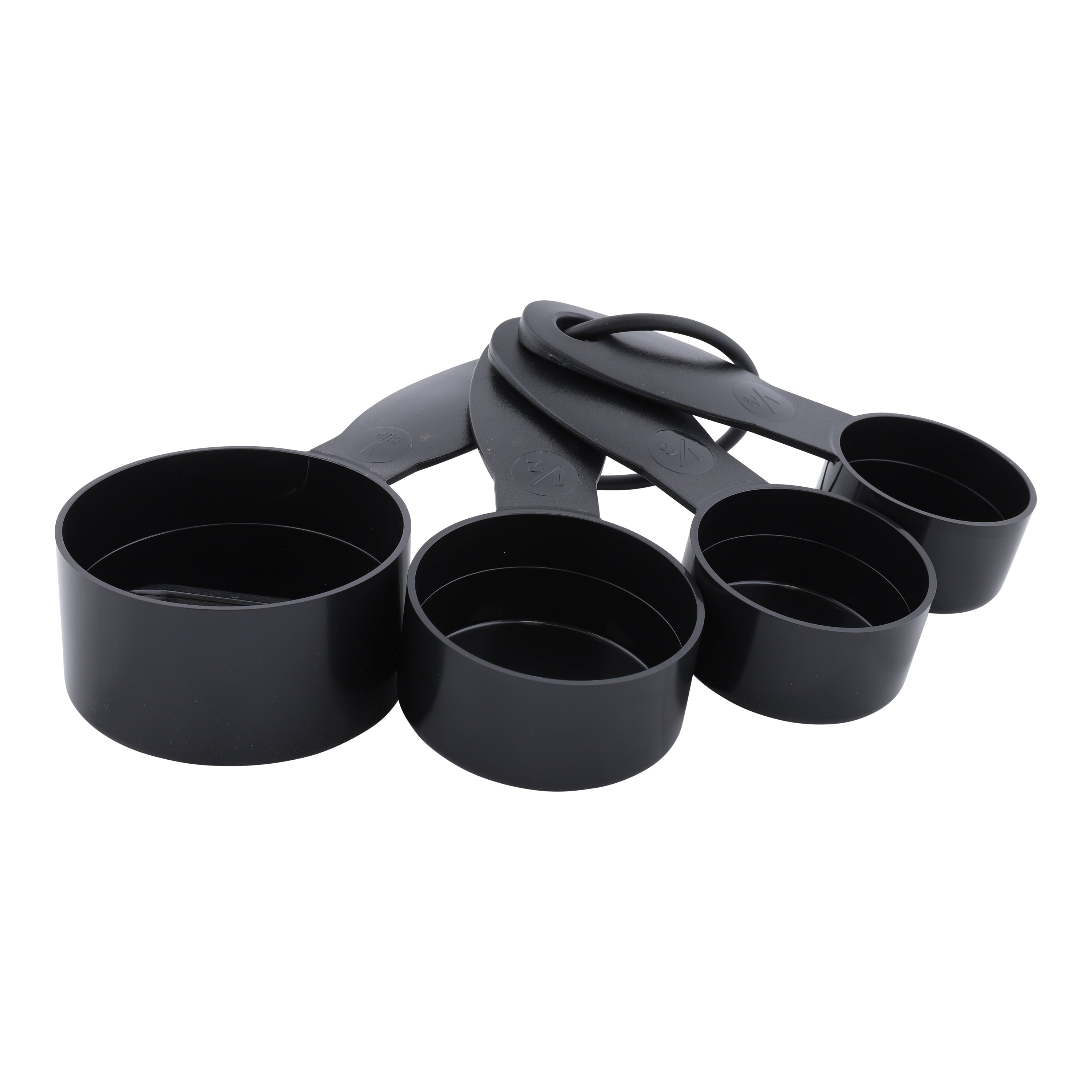 Adcraft Get-A-Grip Measuring Cup Set with Santoprene Handles, Set of 4, in Black (GRP-MCS)