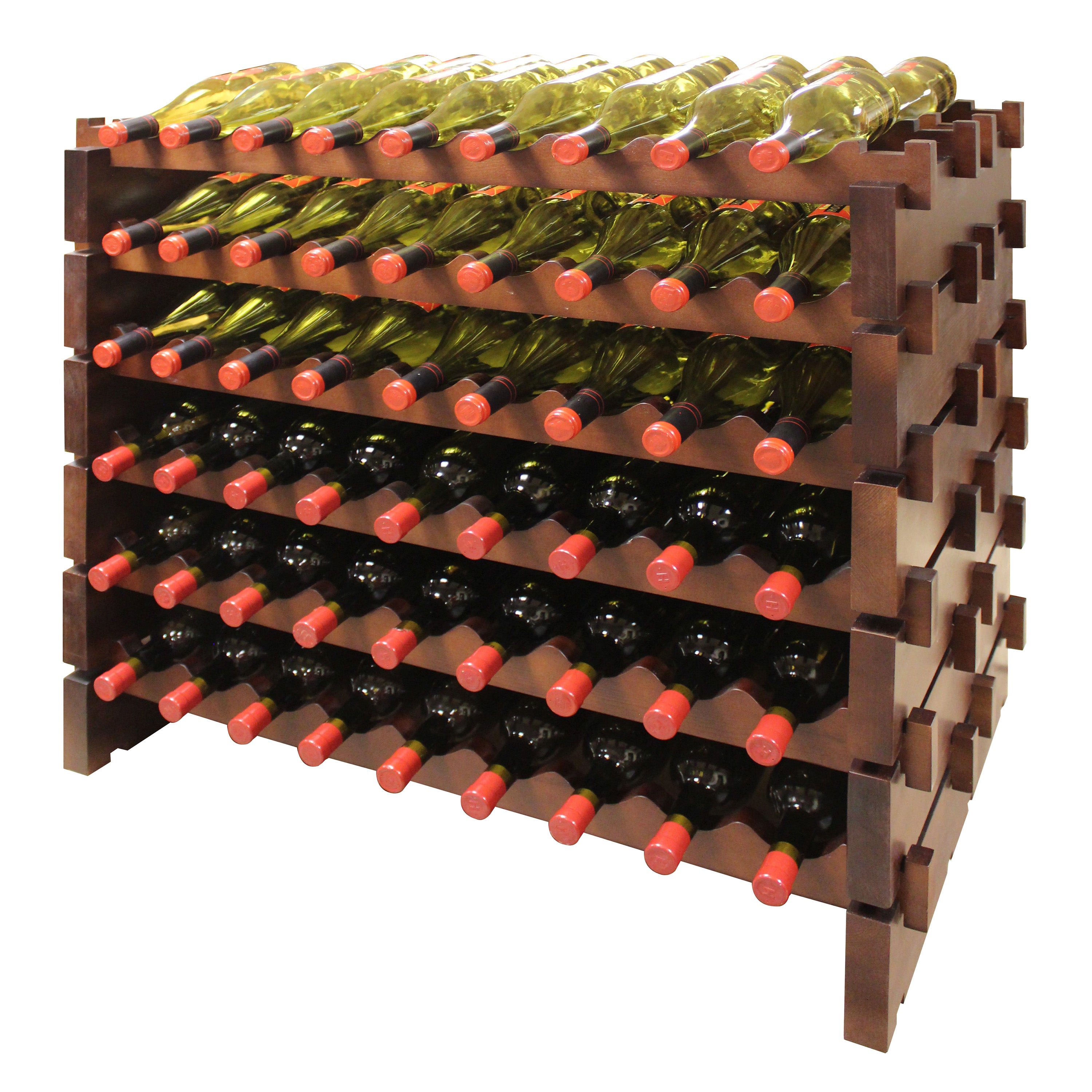 Vinotemp Double Modular Wine Rack, 108 Bottle Capacity, in Cherry (EP-4472-108S-C)