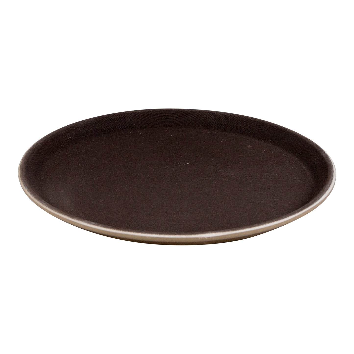 Adcraft Fiberglass Non-Skid Serving Tray 11" Round Brown