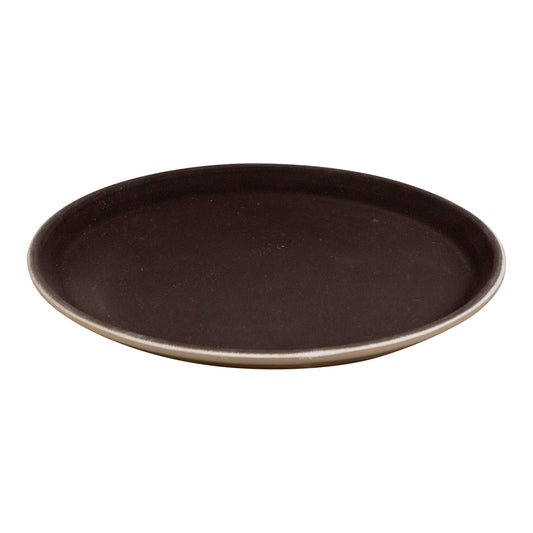 Adcraft Fiberglass Non-Skid Serving Tray 11" Round Brown