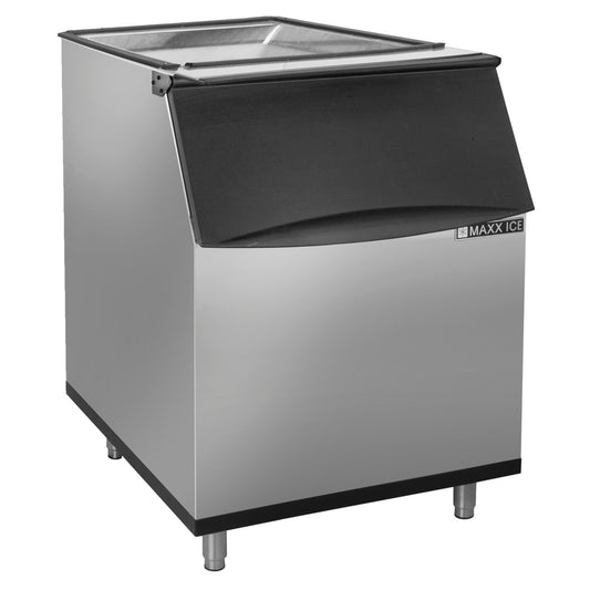 Maxx Ice Storage Bin, 22"W, 470 lbs Storage Capacity, in Stainless Steel with Black Trim (MIB470N)