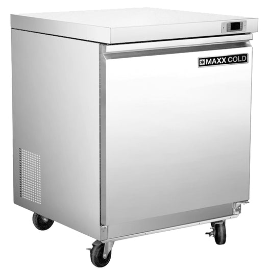 Maxx Cold Single Undercounter Refrigerator, 29" W, 6.7 cu. ft Storage Capacity, in Stainless Steel (MXSR29UHC)