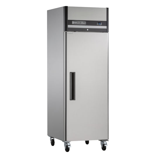 Maxx Cold X-Series Single Door Reach-In Refrigerator, Top Mount, 25.2"W, 19 cu. ft. Storage Capacity, in Stainless Steel (MXCR-19FDHC)