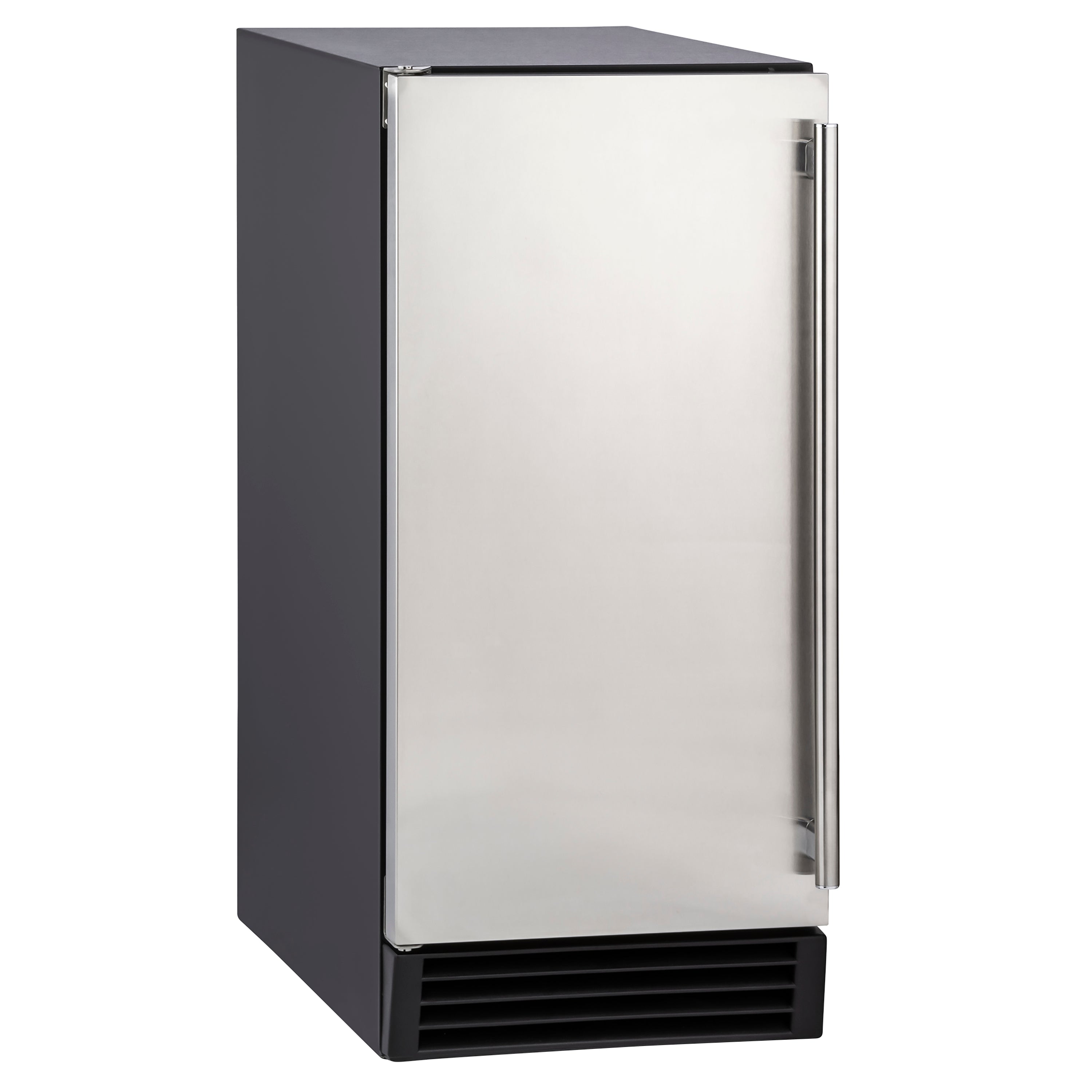 Maxx Ice Self-Contained Indoor Ice Machine, 15"W, 60 lbs, Full Dice Ice Cubes, Energy Star Listed, in Black with Stainless Steel Door (MIM50)