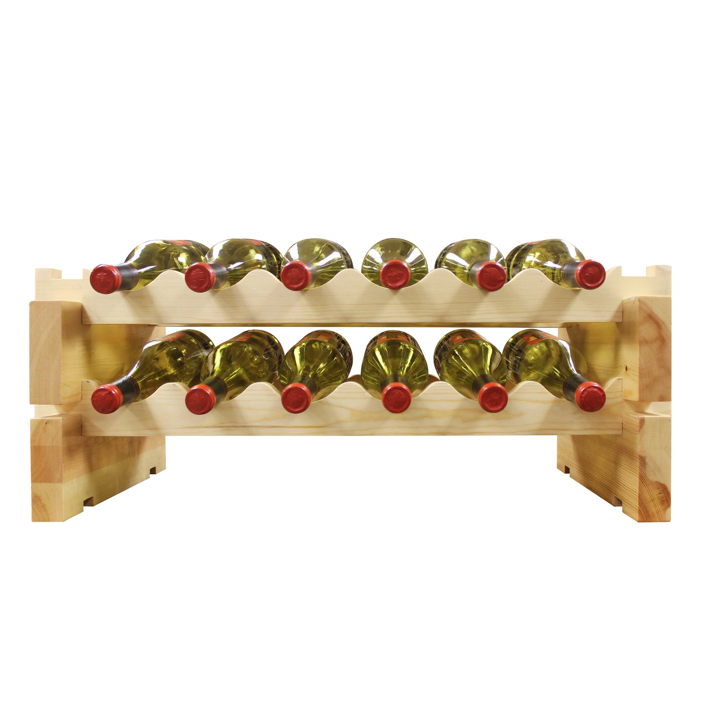 Vinotemp Modular Wine Rack, 2 x 6, 12 Bottle Capacity, in Natural (EP-4472-12-C)