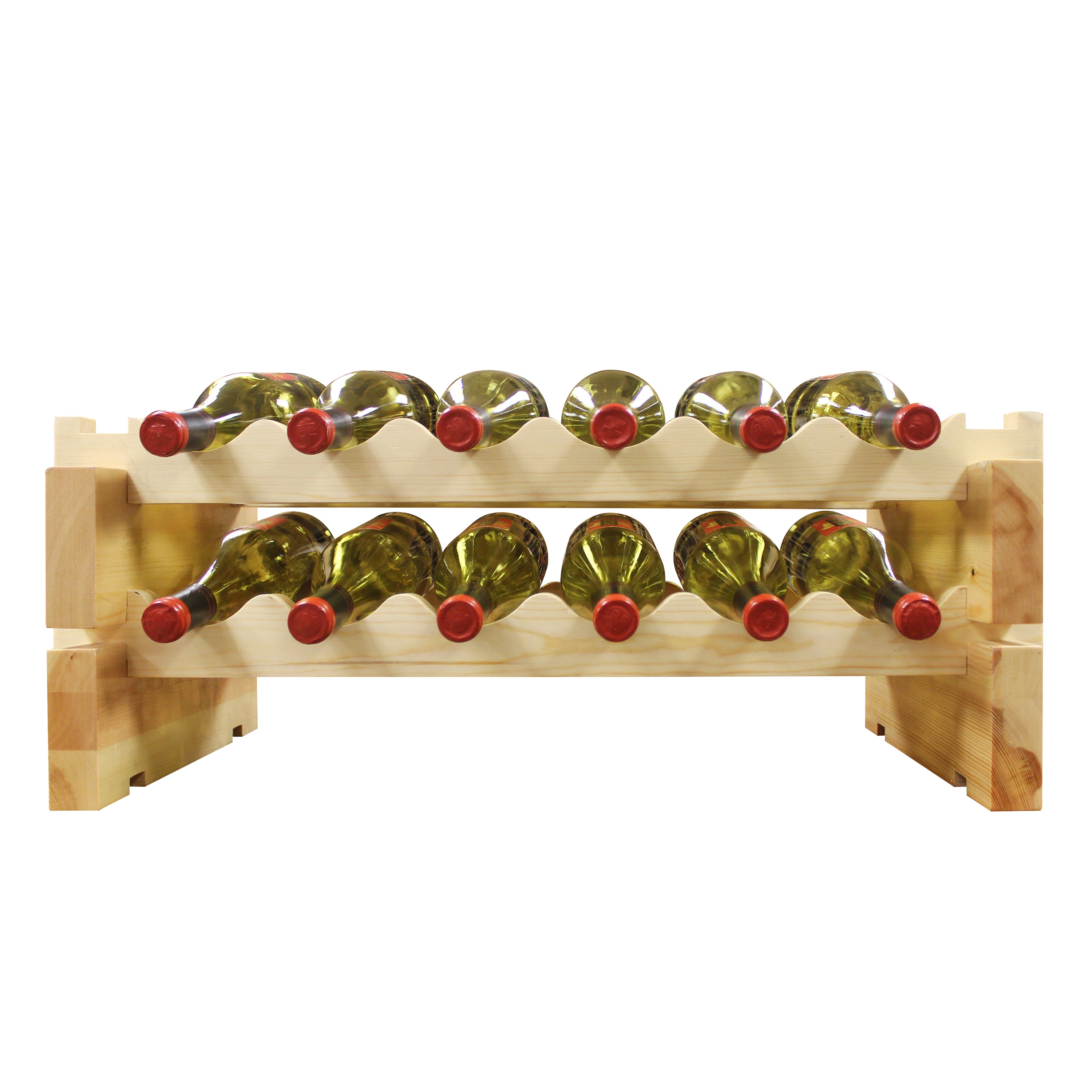 Vinotemp Modular Wine Rack, 2 x 6, 12 Bottle Capacity, in Natural (EP-4472-12-C)