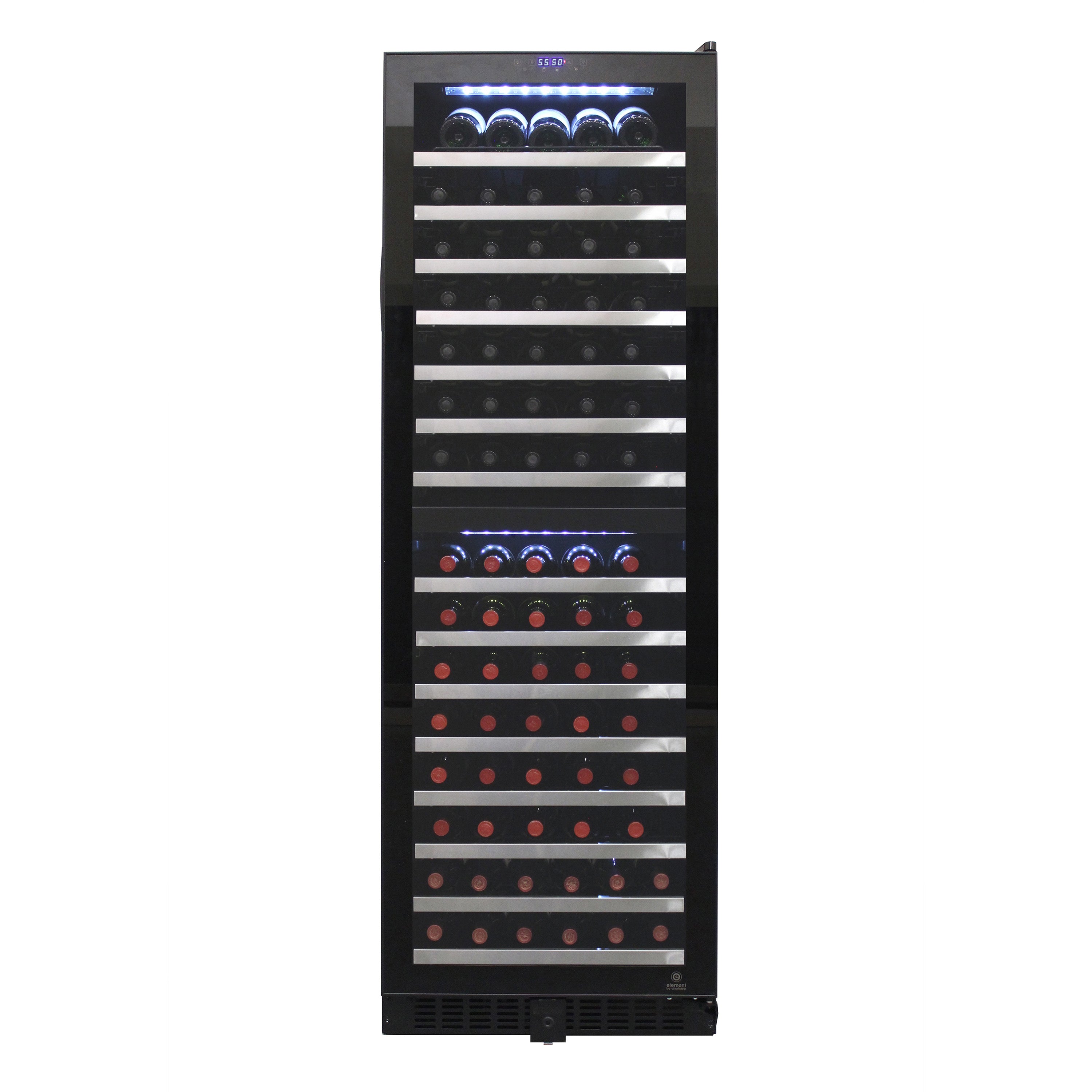 Vinotemp Butler Series Dual-Zone Wine Cooler, 155 Bottle Capacity, in Black (EL-142TSST)