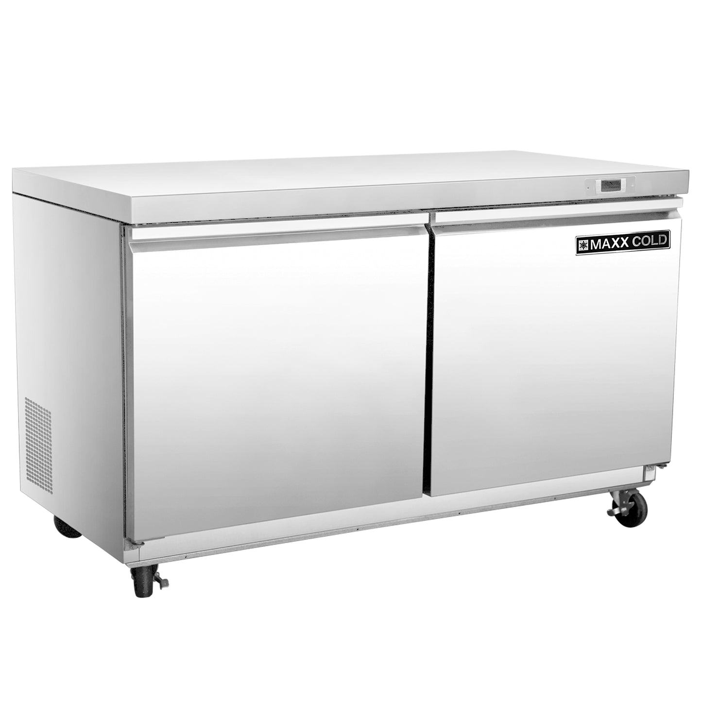 Maxx Cold Double Door Undercounter Refrigerator, 48"W, 11.1 cu. ft. Storage Capacity, in Stainless Steel (MXSR48UHC)