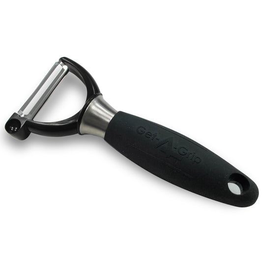 Adcraft Get-A-Grip Y Peeler with Santoprene Handle, 6-1/2", in Stainless Steel/Black (GRP-65YP)