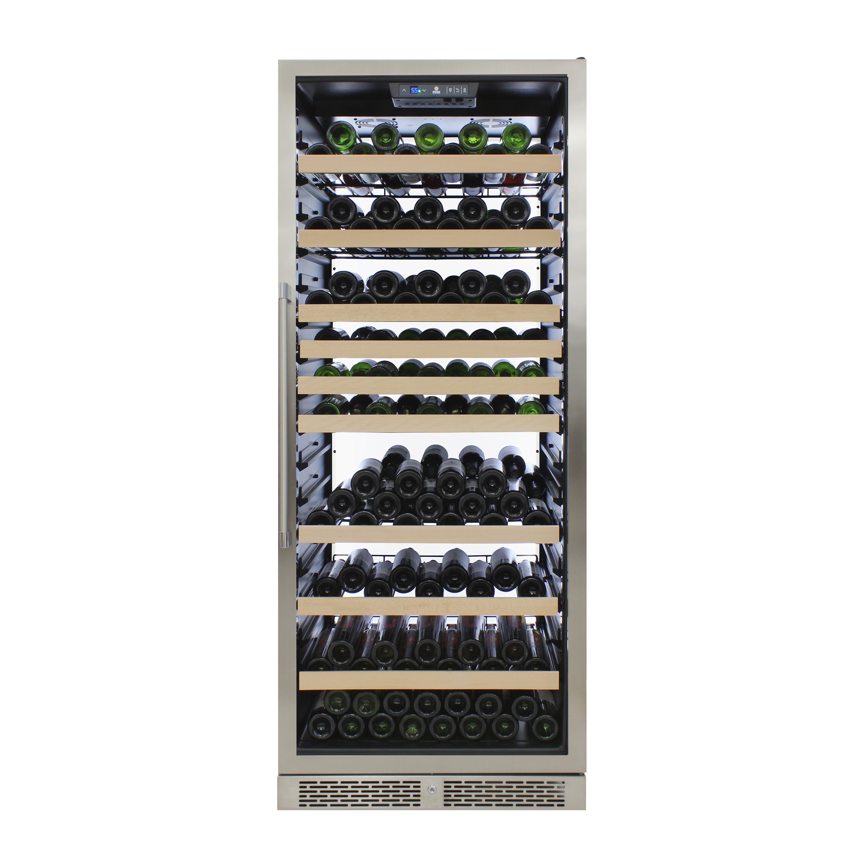 Vinotemp White Backlit Panel Single-Zone Wine Cooler, 173 Bottle Capacity, in Stainless Steel (EL-300DSWL)